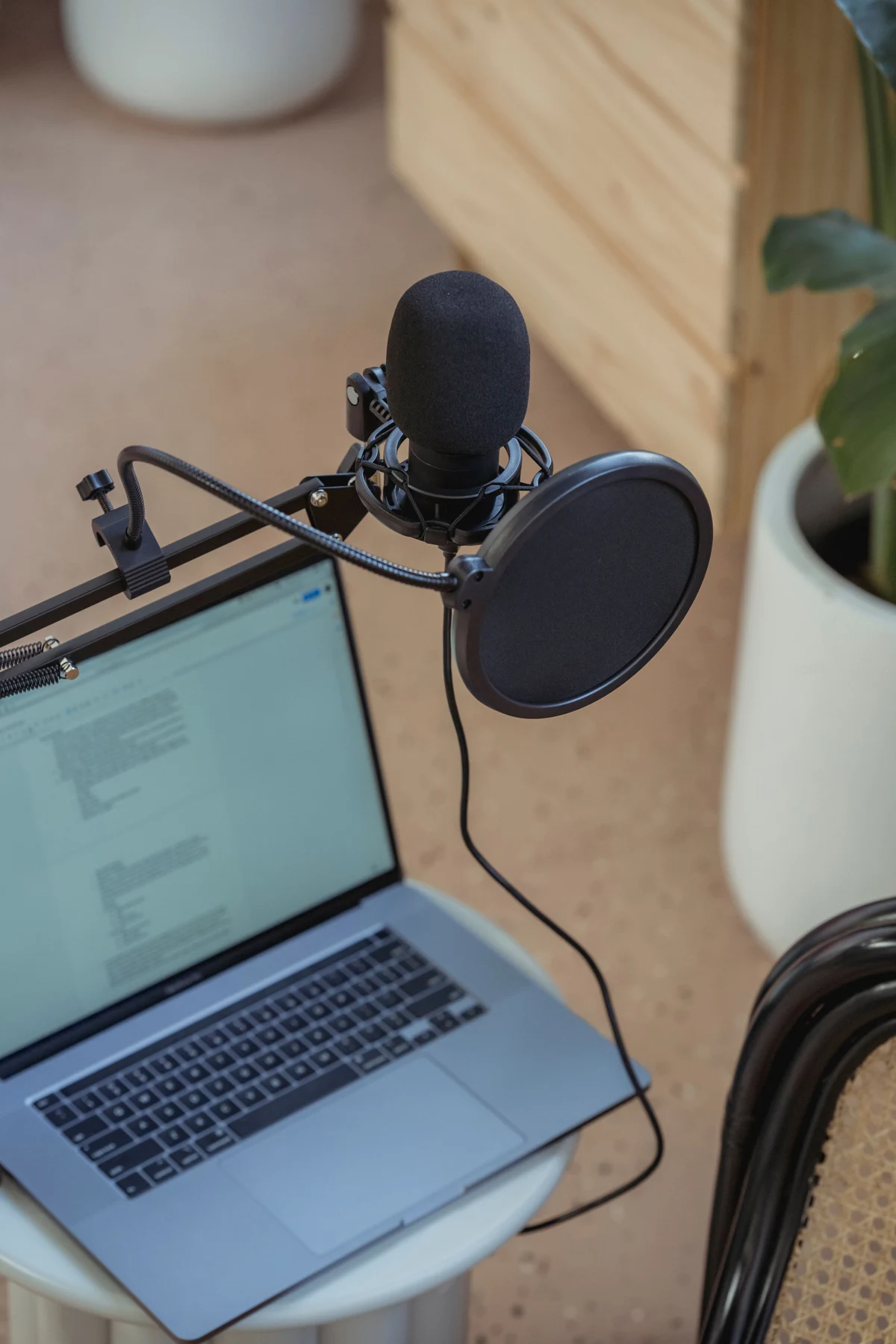 A studio microphone ready for a conversation
